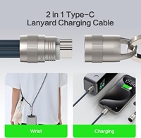 PD60W Cable de carga de datos portátil Sling Silicona USB C a tipo C Cobre puro Compatible con computadora Aleación de zinc 60W Cordón
