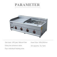 Grill multifonction en acier inoxydable avec friteuse Kanto Pot, machine à snacks commerciale économe en énergie pour la cuisson de steaks et de burgers