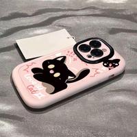 Mode haute qualité dessin animé belle Kitty coque en silicone sensation de peau antichoc coque de téléphone pour iPhone 16 15 14 plus pro max