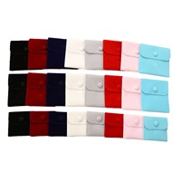 Pochette à rabat personnalisable en velours double, plusieurs couleurs, pour bijoux, colliers et bagues