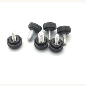钢制圆头滚花拇指螺丝 1/4 英寸 镀锌表面处理 4.8 级和 6.8 级 黑色头 16mm 头径 标准螺纹 - Product Image 4