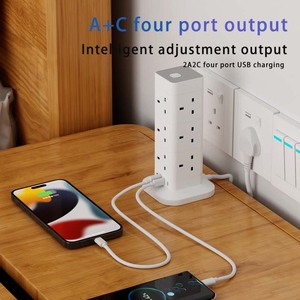 BS Standard UK 3 PIN Plug Multiple Socket With Type C <strong>USB</strong> Port Charger Electric Tower Power <strong>Extension</strong> <strong>Lead</strong> - Product Image 2