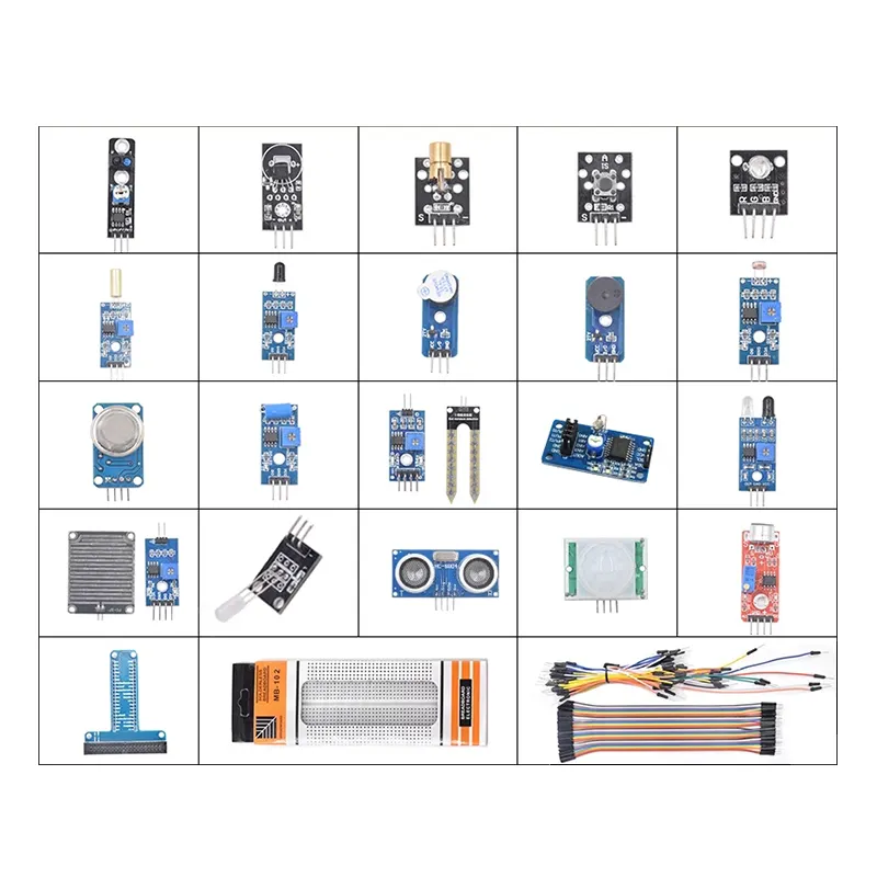 U30 24 in1 sensor kit for Arduinos raspberry pi 4 with GPIO Board, Distance module and Breadboard