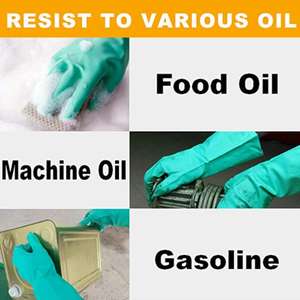 قفازات طويلة الأكمام مقاومة للزيوت والأحماض والقلويات للمواد الكيميائية الصناعية، قفازات من مطاط النتريل خالية من اللاتكس للعمل في المختبرات - Product Image 4