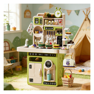 Toy <b>Kitchen</b> Cooking Set Children Pretend House Counter Oven Faucet Cabinet Storytelling Development Social Engagement - Product Image 5