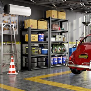 FCJ ripiani per Garage per carichi pesanti 2200 libbre capacità di carico nero ripiano ripiano per deposito per la riparazione del seminterrato della dispensa del Garage