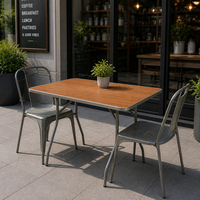 Table rectangulaire pliable moderne avec plateau en bois et pieds en métal, table portable pour événements, réceptions, hôtels