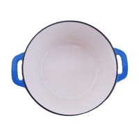 Casserole en émail antiadhésif en fonte bleu clair Offre Spéciale Four hollandais Design classique Induction de gaz Soupe Casserole Utilisation à la maison