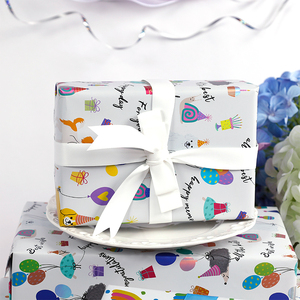 Factory Wholesale 80g Birthday Custom Luxury 43cm X 3m Metallic <b>Paper</b> <b>Roll</b> <b>Wrapping</b> <b>Paper</b> for Packaging - Product Image 2