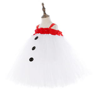 女孩图图连衣裙可爱雪人图图圣诞连衣裙舞台表演服装带帽花式儿童女孩服装 - Product Image 2
