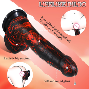 قضيب اصطناعي ضخم خيالي مع هزاز وجهاز تحكم عن بعد لتحفيز بقعة جي والمهبل والشرج، قضيب اصطناعي واقعي وسميك مع خاصية الاهتزاز والدفع - Product Image 5