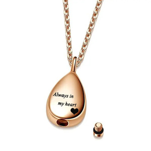 Kalung liontin gantungan air bentuk tetesan air dari stainless steel gaya mungil, custom, untuk hadiah anjing, kucing, atau hewan peliharaan lainnya. - Product Image 2