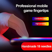 Manchon de pouce pour le jeu mobile, fibre de tissu argenté super conductrice, fonctionnement fluide, anti-transpiration, extrêmement fin