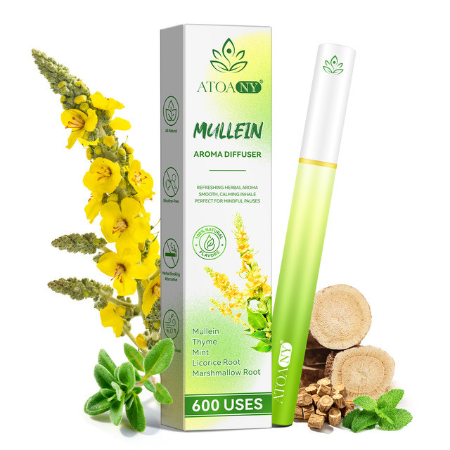 ATOANY Wholesale 4 in 1 Mullein Herbal Diffuser Pen with 600 Uses for Lung Cleaning Better Breathing with Thyme Mint