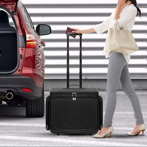 Relavel Organisateur cosmétique professionnel <span class=keywords><strong>Sac</strong></span> pour maquilleur Noir Trolley <span class=keywords><strong>de</strong></span> voyage pour coiffeur avec roues - Product Image 6