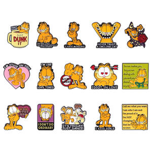 Gato naranja de dibujos animados para Garfield para Pin de solapa con grabado decoración de ropa Animal película televisión cómics broche periférico - Product Image 5