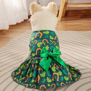 <strong>S</strong> - XL Holiday Series <strong>St</strong>. <strong>Patrick</strong> <strong>Day</strong> Dog Cat Dress, Irish Lucky Clover Shamrock Leaves Pet Dress Outfits Skirt for Puppies - Product Image 4
