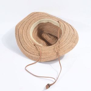 Chapeau de cowboy occidental en papyrus d'été pour hommes et femmes, chapeau de soleil en paille pour usage quotidien en extérieur, voyage et vacances - Product Image 3