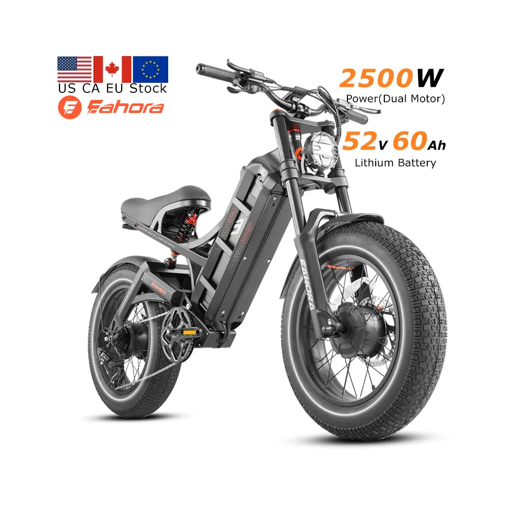 US EU CA Eahora Romeo 2 Velo 2500 W Fatbike E-Bike Elektro-Fettreifen-Mountain E-Hybrid Straßen-Ladung-Dirtbike Fahrrad Erwachsene
