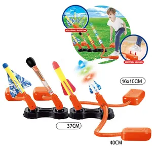 NOUVEAU 4 IN 1 Stomp Rockets Toy LED Rocket Launch Outdoor Game Rocket Launcher Toys Children