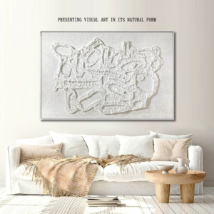 2025 Bán Buôn Tùy Chỉnh Tường Trừu Tượng Nghệ Thuật Wabi Sabi Khách Sạn Tường Nghệ Thuật 100% Handmade 3D Kết Cấu Thạch Cao Sơn - Product Image 3