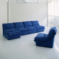 Canapé modulaire bleu Klein antique de designer, combinaison libre, petit canapé en velours côtelé royal pour la maison, meubles de salon