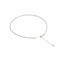 Colliers en perles d'eau douce blanches de 4-5 mm, plaqués or 14 carats, de qualité 3A, en gros, chaîne à maillons classique, unisexe, cadeau idéal