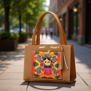 Bolso Mensajero Juvenil Fana Mayra Color Camello de Material Oxford Ecológico Duradero Poliéster Liso Dibujos Animados Dulce Duradero Moda Venta - Product Image 2