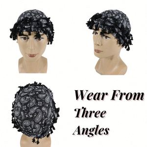 Nouveauté : Bonnets multicolores à motif cachemire très élastiques pour hommes, tendance et décontractés, avec pompons - Product Image 5