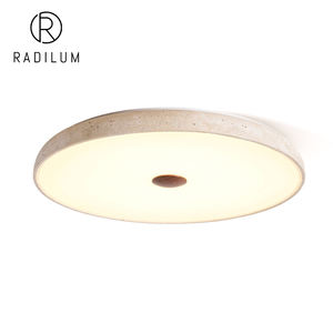 <span class=keywords><strong>Plafonnier</strong></span> <span class=keywords><strong>LED</strong></span> moderne nordique Wabi-sabi pour chambre à coucher, abat-jour en verre travertin naturel, luminaire rond pour hôtel, luminaire de plafond <span class=keywords><strong>Lindby</strong></span> - Product Image 1