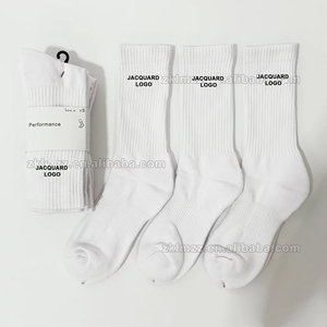 エリート クルーソックス 男女兼用 ホワイト 3足組 ロング丈 トレーニング 厚手 コットン クッション付き スポーツソックス バスケットボール ユース向け - Product Image 5