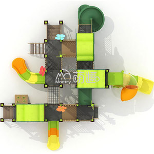 Structure de jeu extérieure Moetry en acier et bois, grande taille, pour parcs résidentiels, urbains et aventures en forêt - Product Image 3