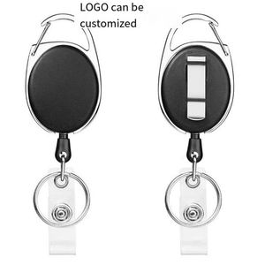 Wholesale Hot Sell <b>Custom</b> Logo Retractable Heavy Duty Wire <b>Key</b> Keychain Holders Metal Badge Reel - Product Image 2