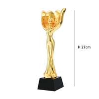 Trophée de récompense de compétition de danse de conception créative pour le trophée de forme unique plaqué d'or de champion à vendre