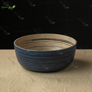Product Handmade Natural Thanh Nam Arts <b>Bamboo</b> <b>Bowl</b> Set High Quality Customized Shape/Color for Kitchen - Product Image 1