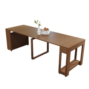 Mesa de comedor extensible de madera maciza, rectangular, plegable, multiusos, convertible para comedor - Product Image 5