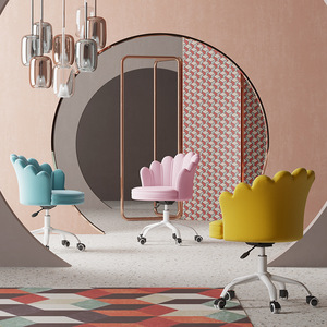 <span class=keywords><strong>Silla</strong></span> <span class=keywords><strong>de</strong></span> Computadora Compacta con Diseño <span class=keywords><strong>de</strong></span> Pétalos, <span class=keywords><strong>Silla</strong></span> Moderna para Transmisiones en Vivo, Color Rosa, Linda, con Respaldo Ajustable en Altura para Estudiantes - Product Image 3