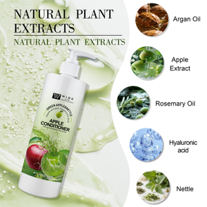Best-seller Après-shampoing Pomme 500ml Après-shampoing cheveux bouclés Réduire les frisottis Lustre Après-shampoing bio Traitement en crème - Product Image 2
