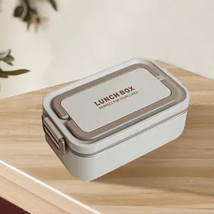 FTS bento盒，可在不锈钢矩形可微波塑料分式午餐盒中携带午餐
