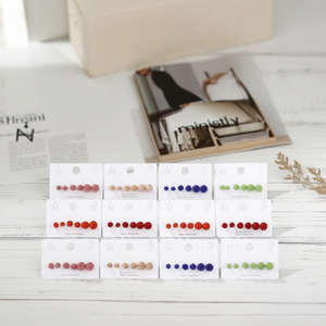 Orecchini a perno in acciaio inossidabile con perline Shambara, set da 12 pezzi, gioielli alla moda da donna - Product Image 3