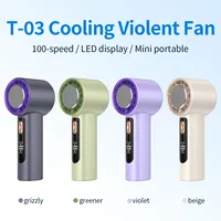 Ventilateur portable de refroidissement T03, rechargeable par USB, moteur sans balais, batterie 3000 mAh, refroidissement semi-conducteur, ventilateur portable pour les voyages