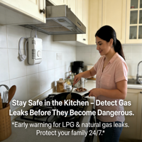 Detektor Kebocoran Gas LPG NG 2026 G55V untuk Keamanan Rumah, Sensor Kebocoran Gas Alam dengan Pemutus Otomatis Melalui Robot atau Katup Solenoid DN15 DN20 DN25