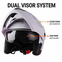 Casque de moto modulable intégral à visière relevable, certifié ABS DOT, double visière, déverrouillage rapide, pour adulte