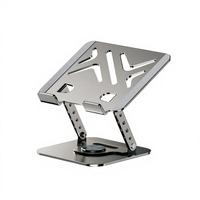Support pour ordinateur portable pour bureau 360 °   Support d'ordinateur portable pliable en métal réglable et rotatif avec motif de ventilation minimaliste