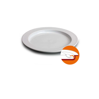 Assiette de table Unisono Plus 26 cm blanche à une main avec aide à la digestion, assiette spéciale écologique pour restaurants