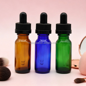 Bouteilles en verre pharmaceutique de Boston de haute qualité, ambre, bleu, vert, transparent, givré, 0,5 oz (15 ml) - Product Image 4