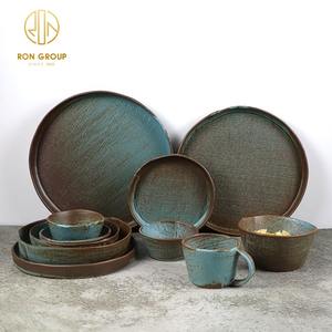 Juego de platos de cerámica de Color azul para uso en comedor occidental de porcelana de alta temperatura para <span class=keywords><strong>restaurante</strong></span> - Product Image 1