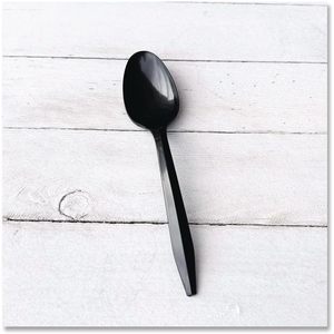 ช้อนพลาสติกโพลีโพรพิลีนสีดำขนาดกลางแบบใช้แล้วทิ้ง ไม่สามารถใช้กับเครื่องล้างจานได้ บรรจุ 1,000 ชิ้น/กล่อง - Product Image 2