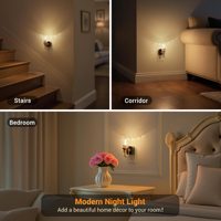 Veilleuses murales LOHAS à brancher, 0-100lm, à intensité variable, avec capteur crépusculaire, lampe décorative pour chambre et salle de bain