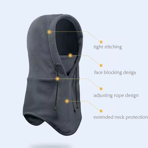Ciclismo Invierno Hombres Polar Fleece Warmer Gorros Pañuelo para el cuello Mujeres sólidas Máscara de cara completa Cubierta Casco Liner Ski Balaclava Cap - Product Image 4